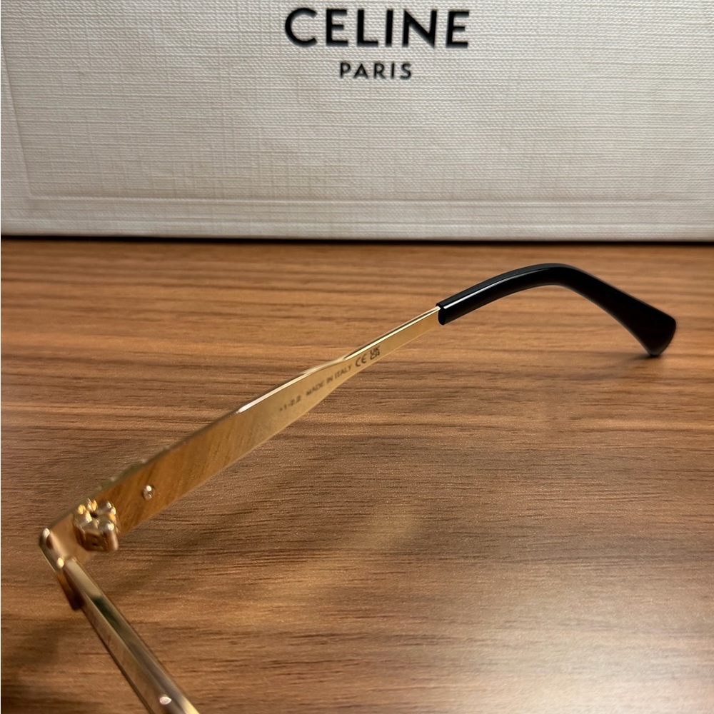 Celine Gold and Brown Gradient Sunglasses - Picture 4 of 7